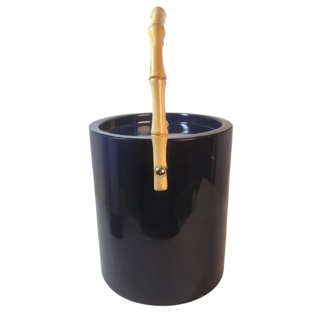 Mark and Graham Bamboo Enamel Ice Bucket Vinyl Monogram 